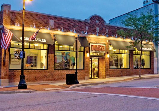 The Duluth Trading Company flagship store in Mount Horeb, Wisconsin—the first of 63 across the United States that Premier Building Solutions, Inc. has helped build—is a 120-year-old hardware store that was renovated.